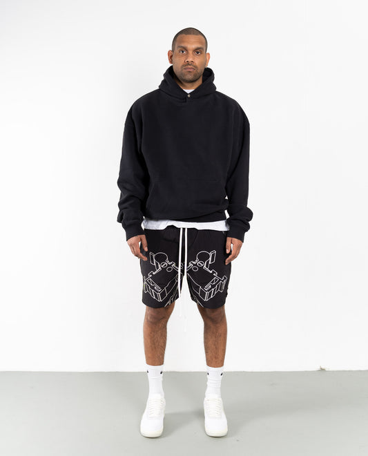 SUMMER DRP. SHORTS BLACK/WHITE