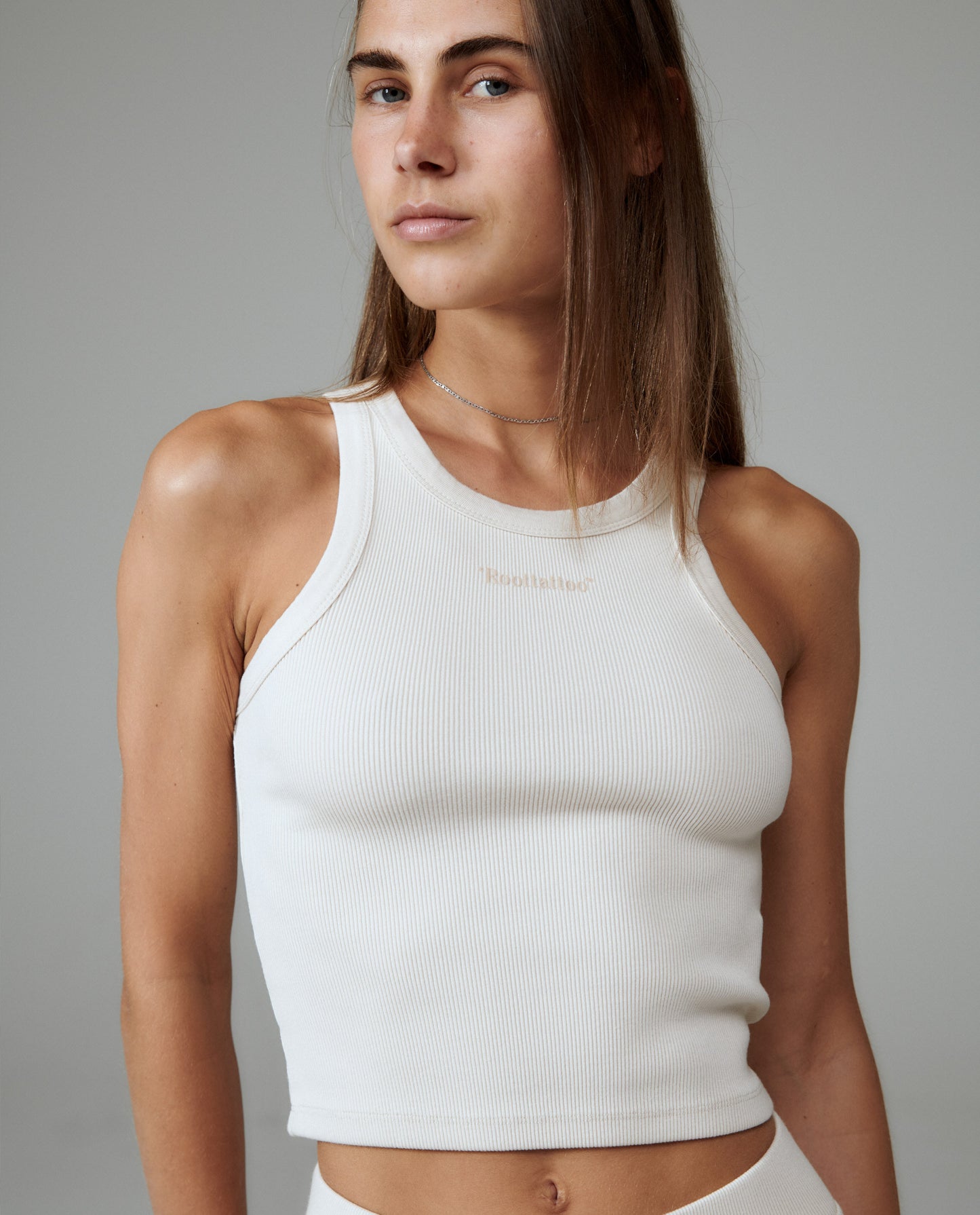 ROOT ALMOND CROPPED TANK TOP