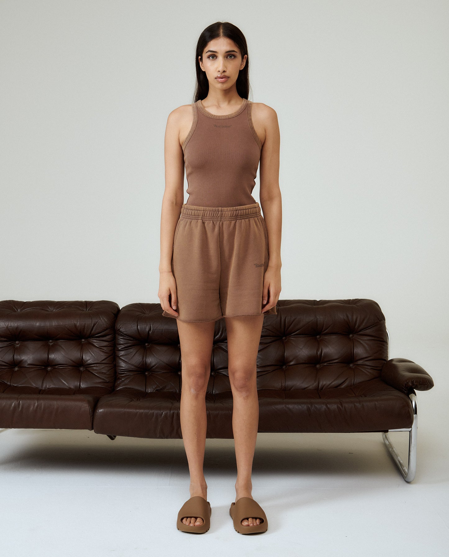 ROOT BROWN CROPPED TANK TOP